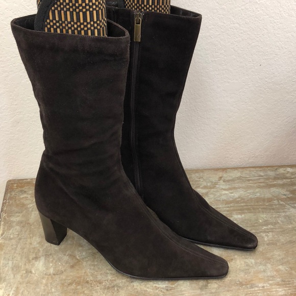 Aquatalia Shoes - Aquatalia Brown Suede Leather Boots Size 8.5